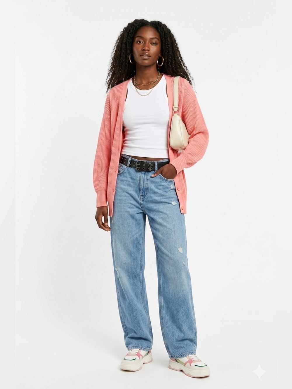 Pink Oversized Cardigan